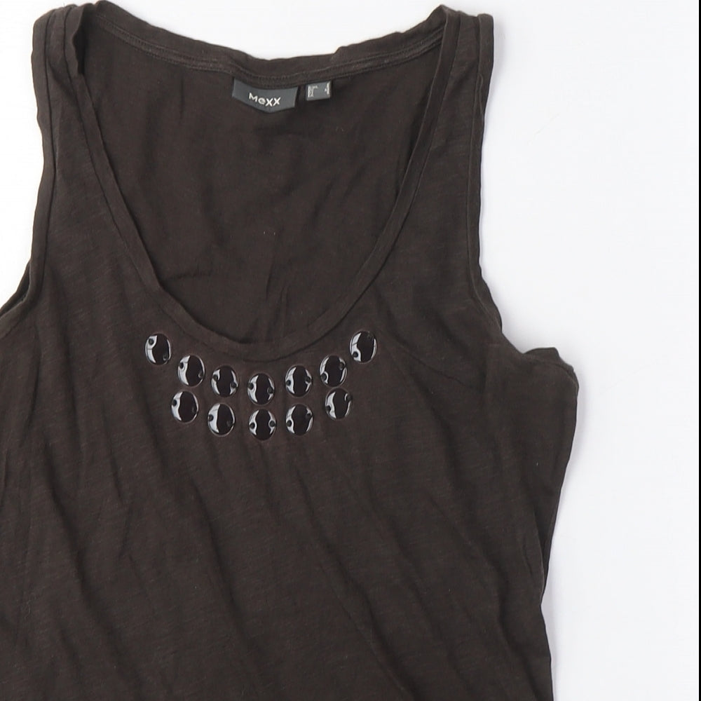 Mexx Women's Black Studded Scoop Neck Tank Top M