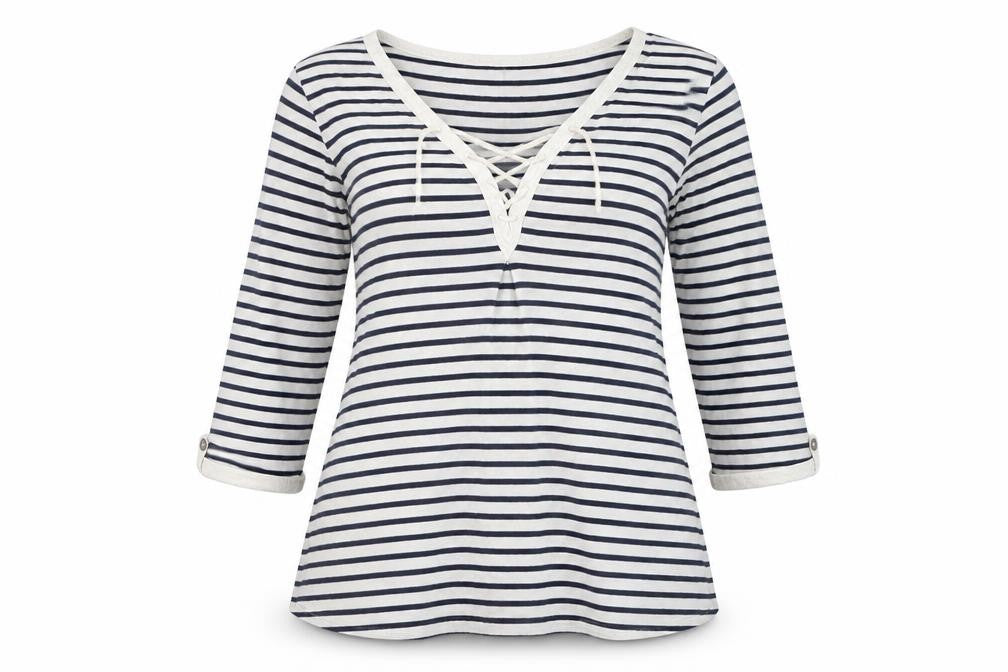 Maison Scotch Women's Striped Tunic White Blue S
