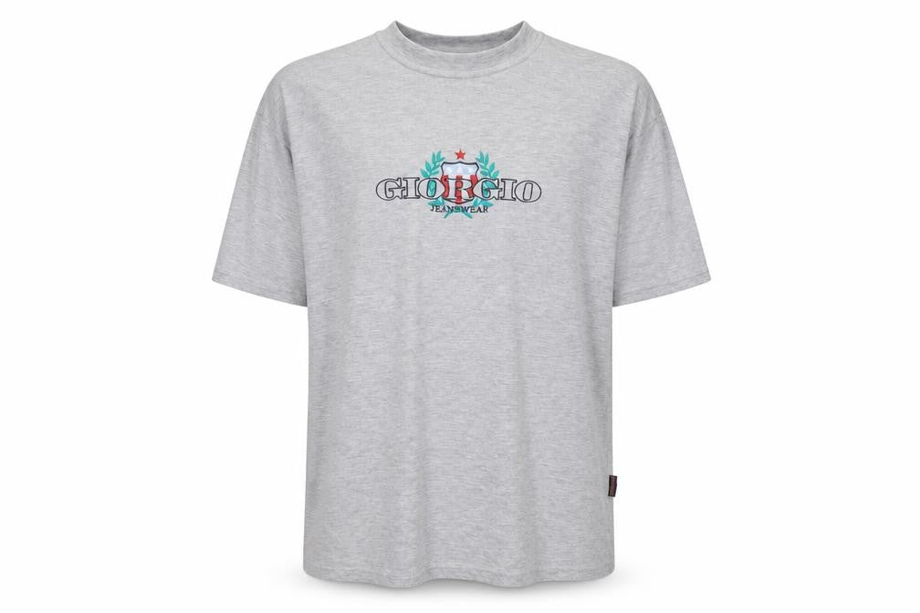Giorgio Mens Grey Polyester T-Shirt Size XL Crew Neck