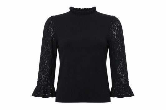 Oasis Womens Black Mock Neck Viscose Pullover Jumper Size S