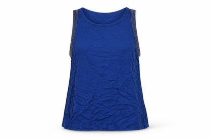 Warehouse Womens Blue Viscose Basic Tank Size 8 Round Neck