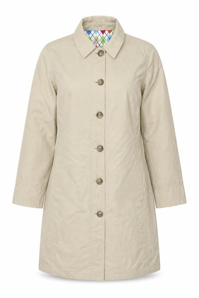 Lands' End Womens Beige Overcoat Coat Size 10 Button