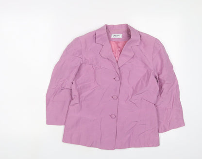 Additional front view of Principles women’s purple jacket blazer, size UK 8, button