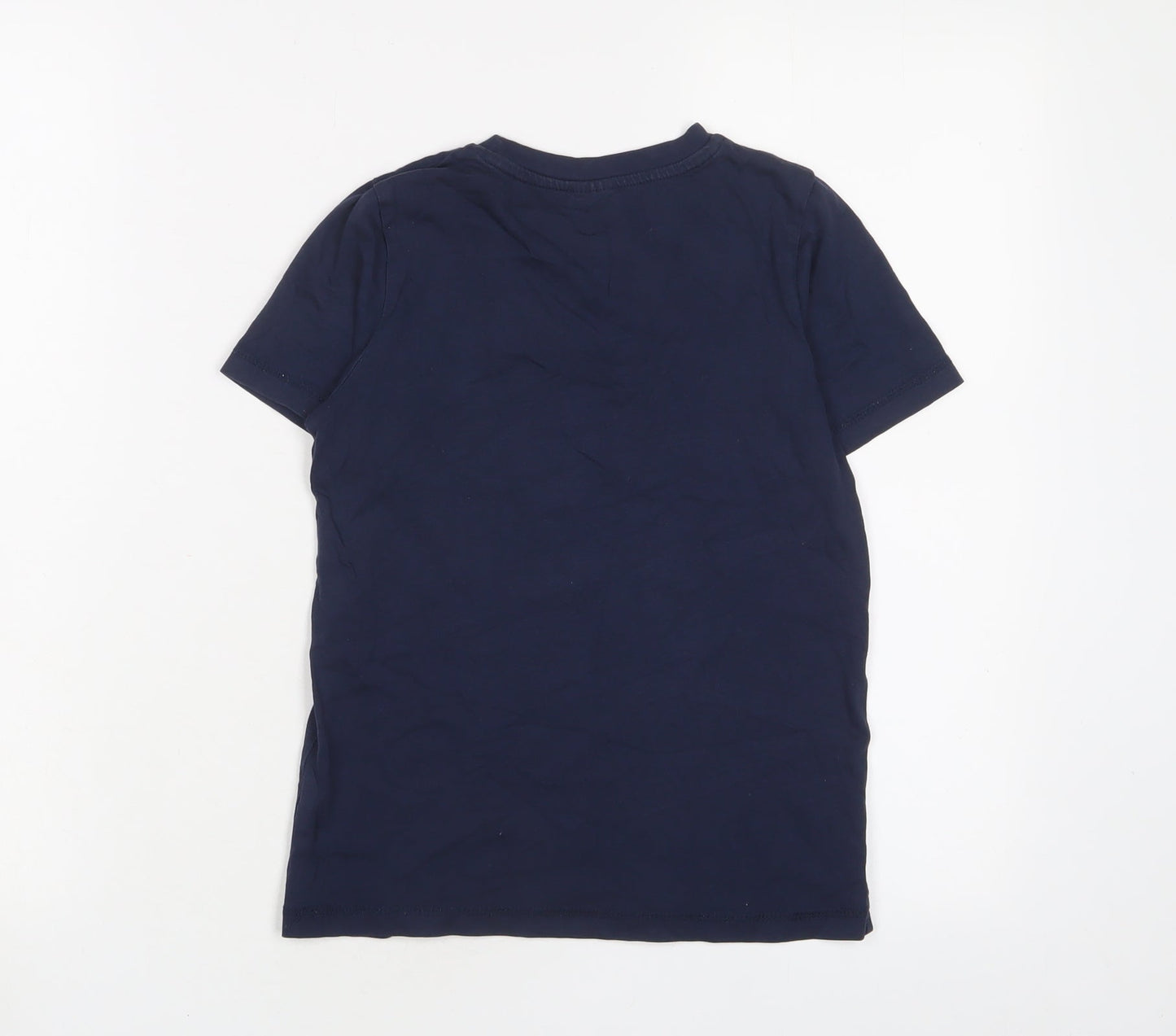 NERF Boys Blue Cotton Basic T-Shirt Size 7-8 Years Crew Neck Pullover