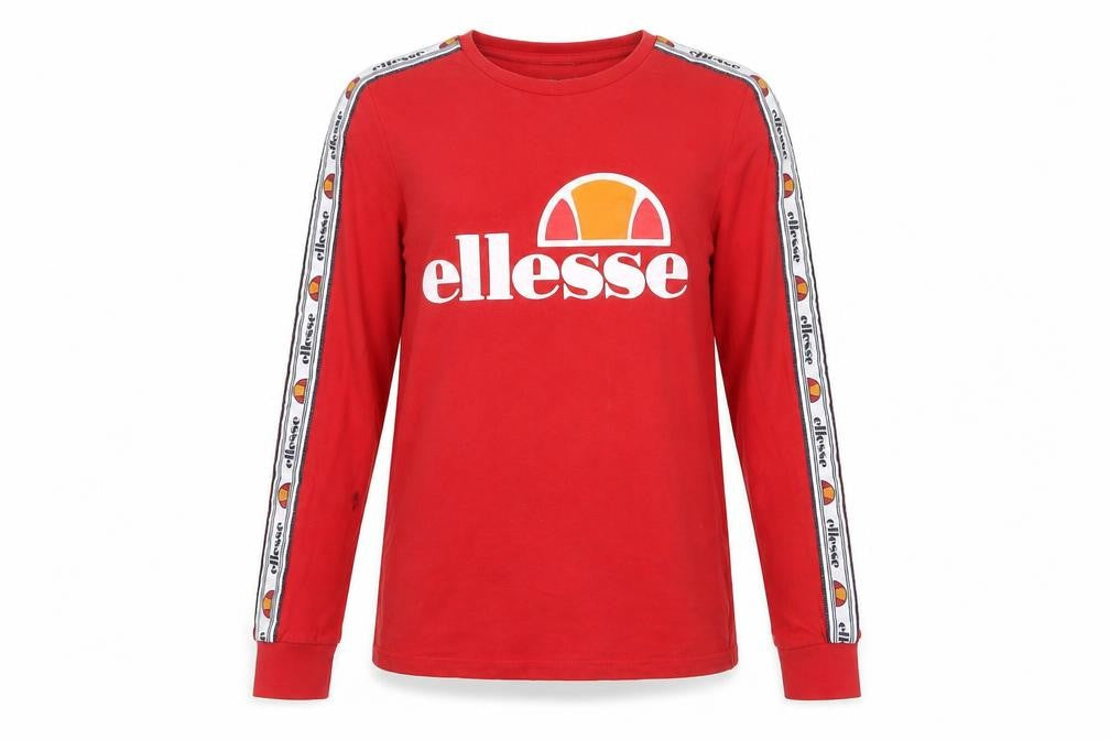 ellesse Womens Red Cotton Basic T-Shirt Size 10 Crew Neck - Logo, Embroidered