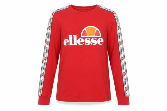 Ellesse Womens Red Cotton Basic T-Shirt Size 10 Crew Neck - Logo, Embroidered