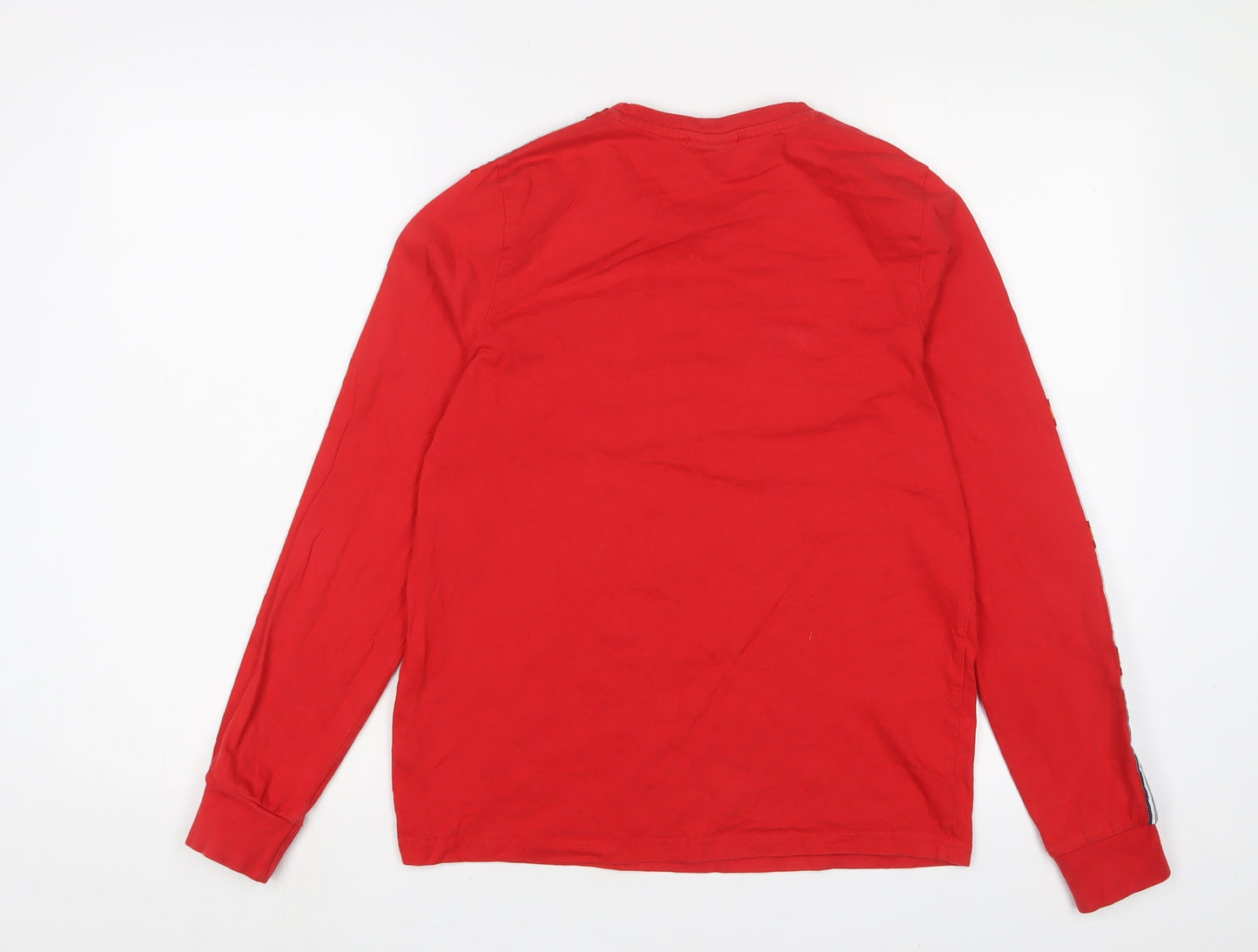 ellesse Womens Red Cotton Basic T-Shirt Size 10 Crew Neck - Logo, Embroidered