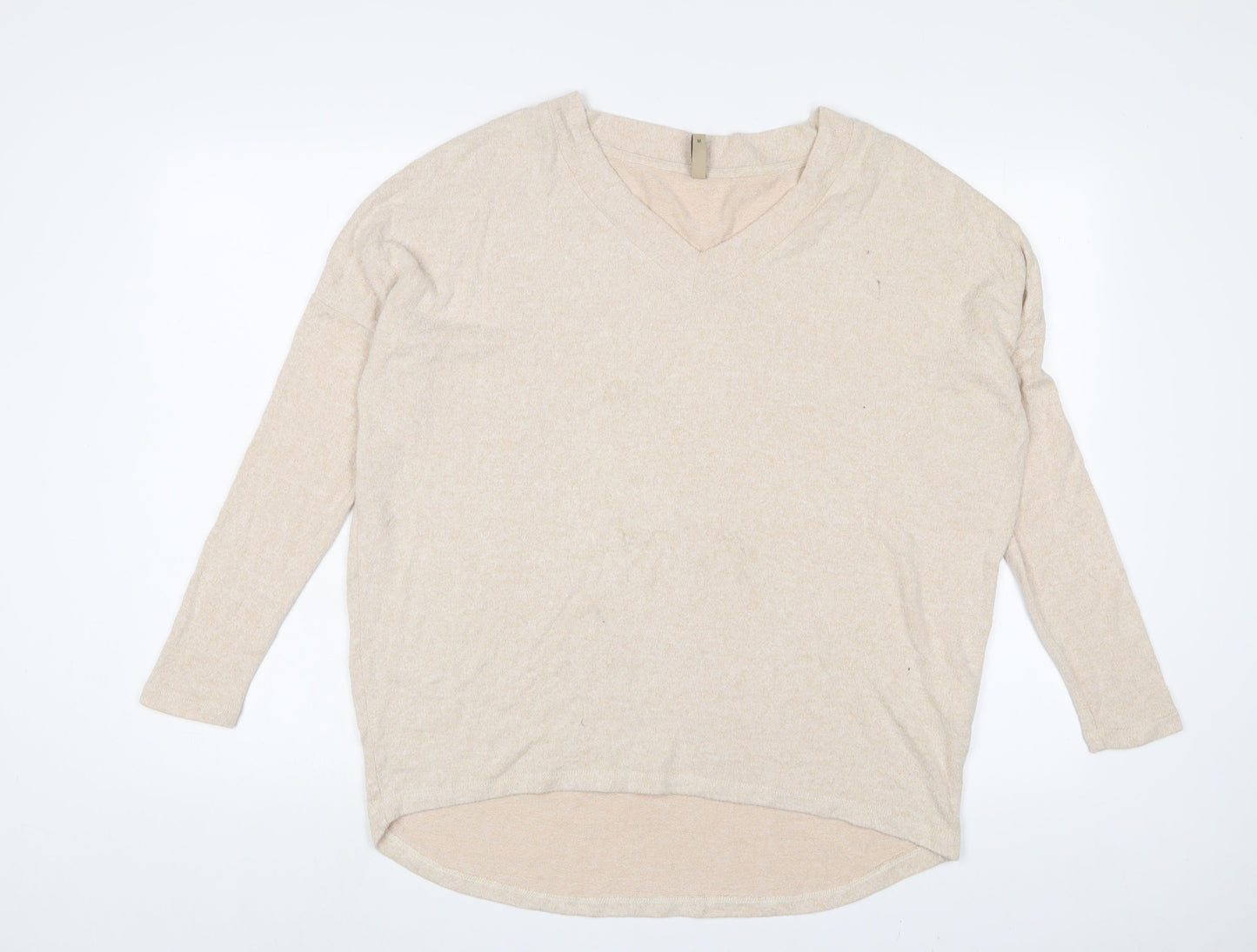 Soyaconcept Womens Beige Viscose Basic T-Shirt Size M V-Neck