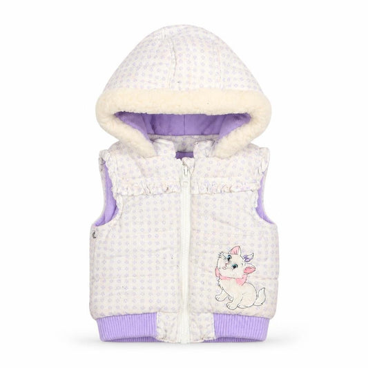 Disney Girls White Geometric Gilet Jacket Size 0-3 Months Zip - The Aristocats