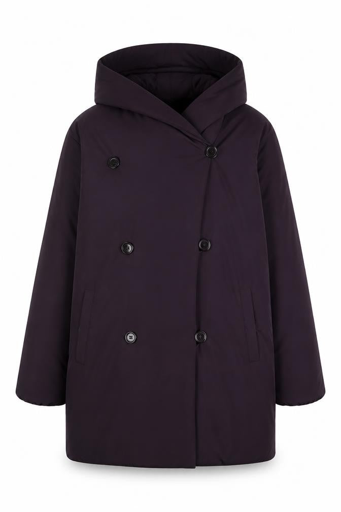 Claudia Strater Womens Purple Quilted Coat Size 10 Button