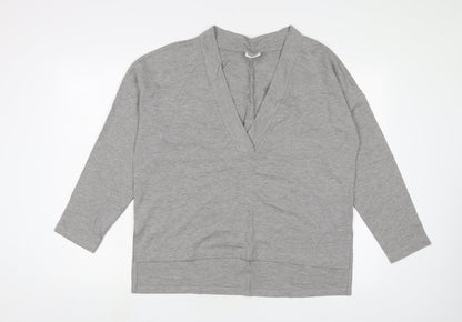 Noisy May Womens Grey Cotton Basic T-Shirt Size M V-Neck