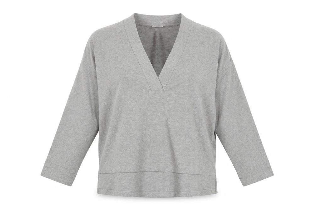 Noisy may Womens Grey Cotton Basic T-Shirt Size M V-Neck
