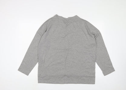 Noisy May Womens Grey Cotton Basic T-Shirt Size M V-Neck
