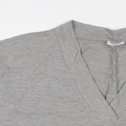 Noisy May Womens Grey Cotton Basic T-Shirt Size M V-Neck