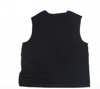 Sonder Womens Black Viscose Basic Tank Size 18 Round Neck - Rhinestone