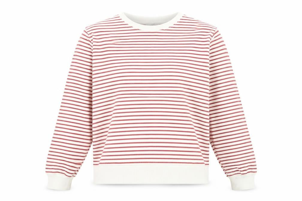 Marks & Spencer Womens White Striped Cotton Pullover Sweatshirt Size M Pullover