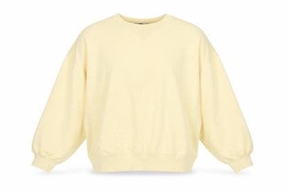 Front view of ASOS women’s yellow cotton pullover sweatshirt, size UK 8, pullover - oversized
