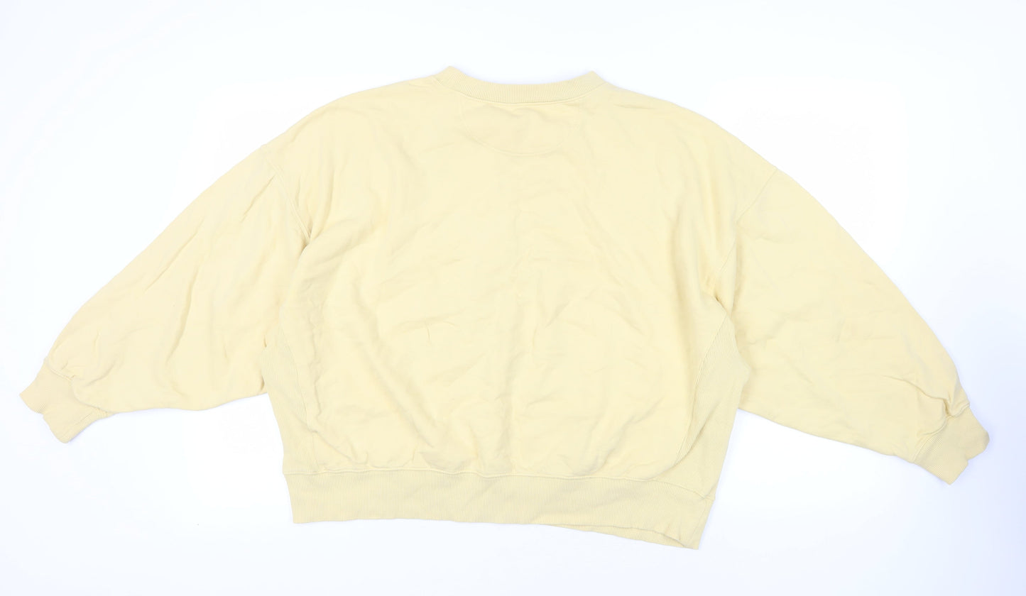 ASOS Womens Yellow Cotton Pullover Sweatshirt Size 8 Pullover - Oversized