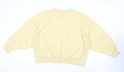 Back view of ASOS women’s yellow cotton pullover sweatshirt, size UK 8, pullover - oversized