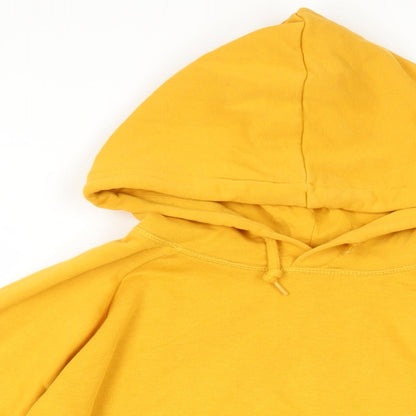 H&M Womens Yellow Cotton Pullover Hoodie Size S Pullover - Pockets