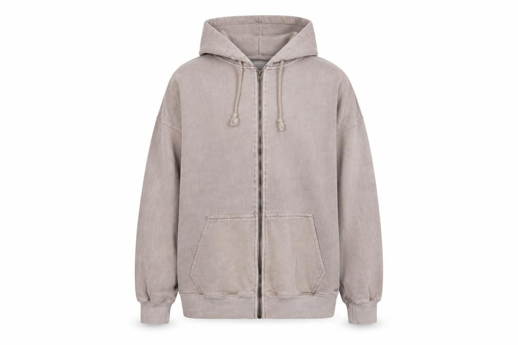 Pull&Bear Mens Grey Cotton Full Zip Hoodie Size S - Pockets
