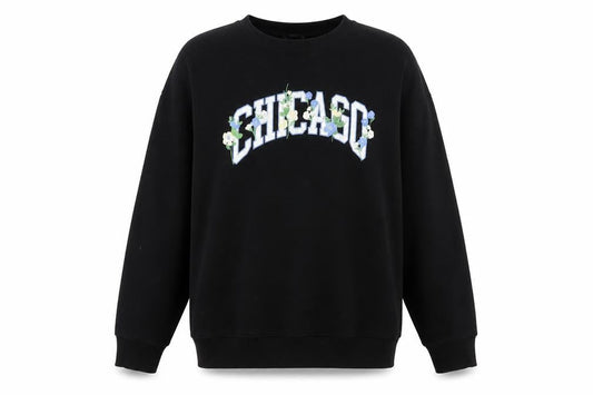 New Look Womens Black Cotton Pullover Sweatshirt Size M Pullover - Chicago