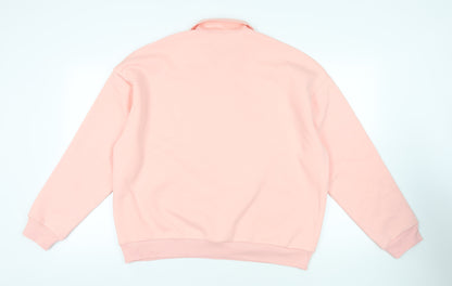 ASOS Womens Pink Cotton Pullover Sweatshirt Size 18 Button