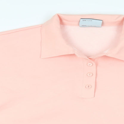 ASOS Womens Pink Cotton Pullover Sweatshirt Size 18 Button