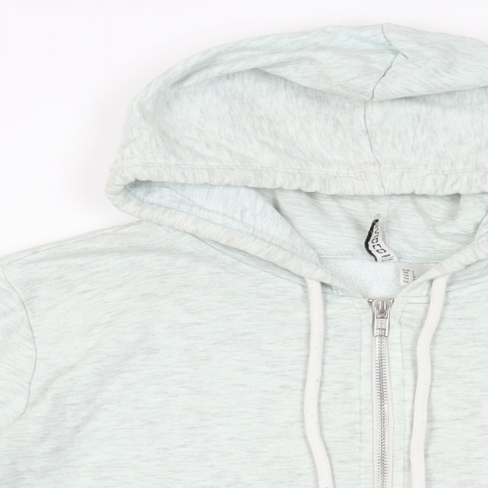 Divided by H&M Womens Green Cotton Full Zip Hoodie Size L Zip - Pockets