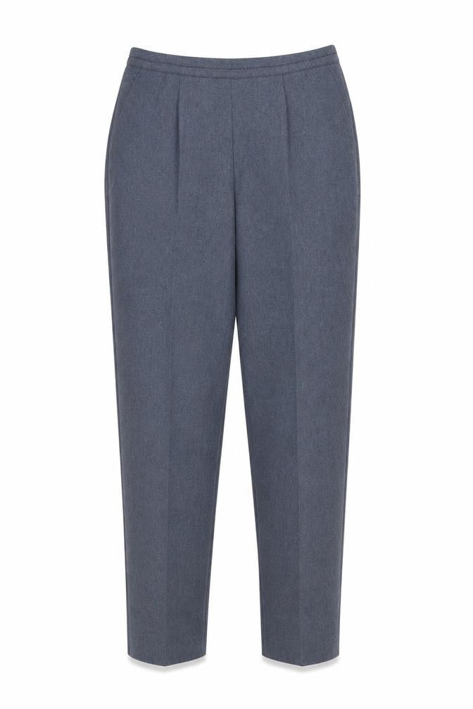 Bonmarché Womens Blue Polyester Trousers Size 12 L25 in Regular - Elasticated Waist