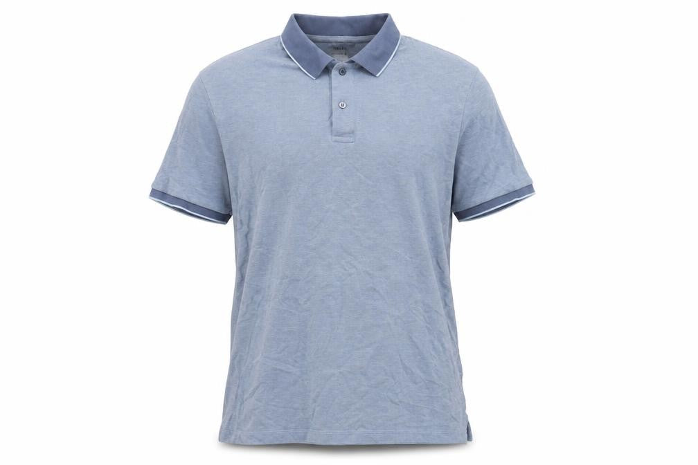 Marks & Spencer Mens Blue Cotton Polo Size XL Collared Button