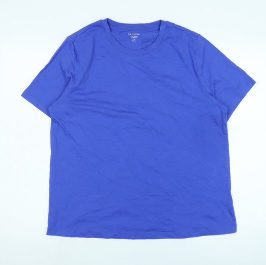 NEXT Womens Blue Cotton Basic T-Shirt Size 14 Crew Neck