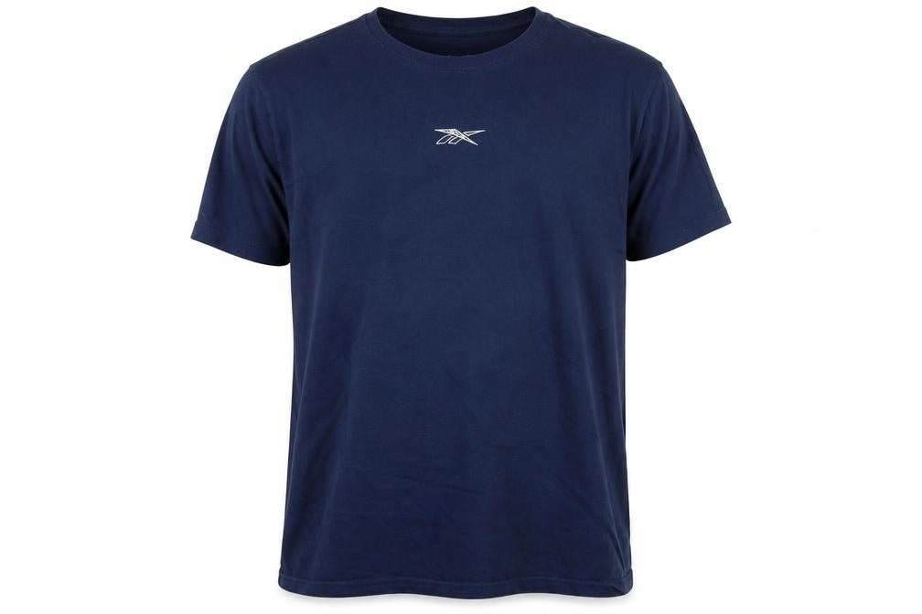 Reebok Mens Blue Cotton T-Shirt Size XL Collared - Logo