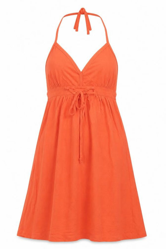 New Look Womens Orange Cotton A-Line Size 10 Halter