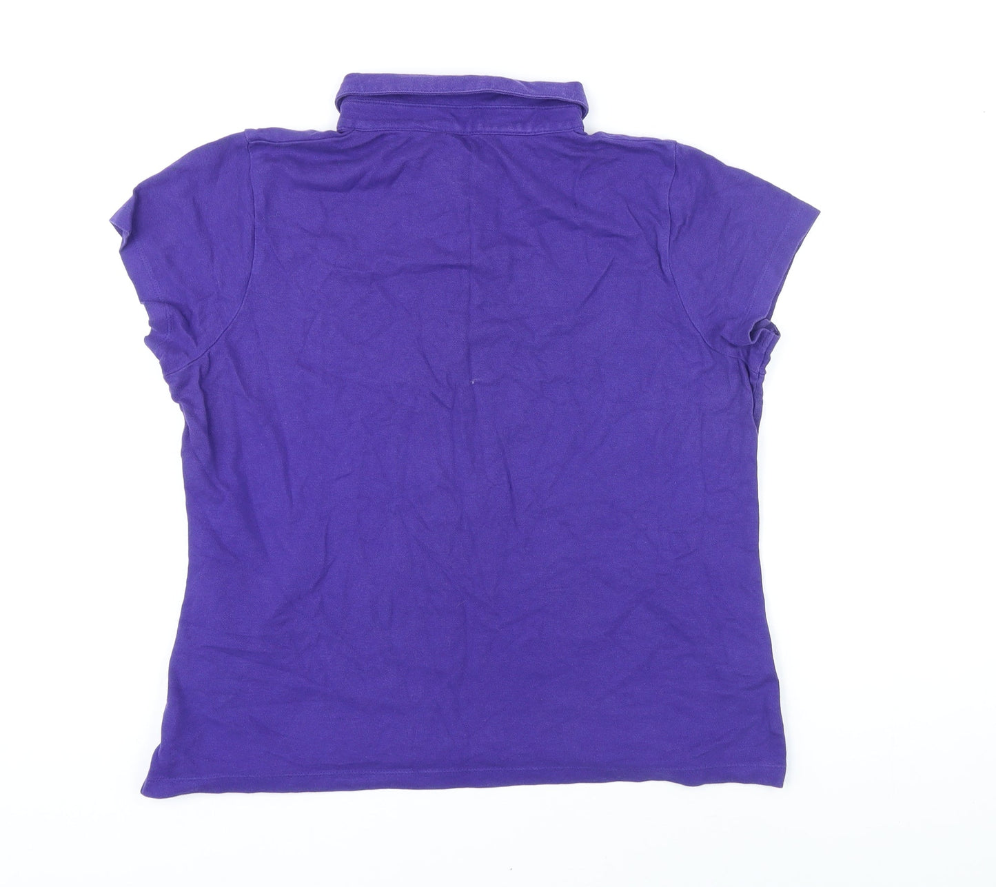 BHS Womens Purple Cotton Basic Polo Size 14 Collared