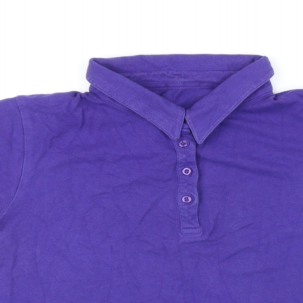 BHS Womens Purple Cotton Basic Polo Size 14 Collared