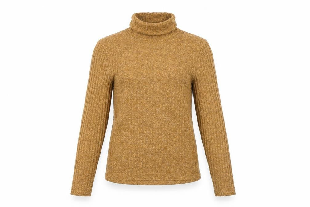 attrattivo Womens Brown High Neck Polyester Pullover Jumper Size S