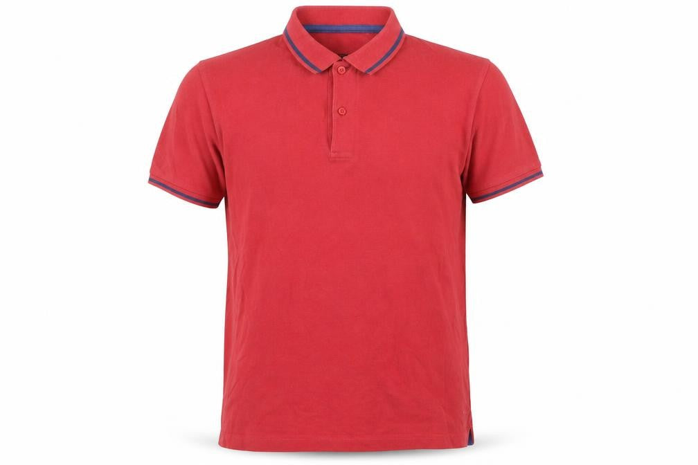 Edenrobe Mens Red 100% Cotton Polo Size M Collared Button
