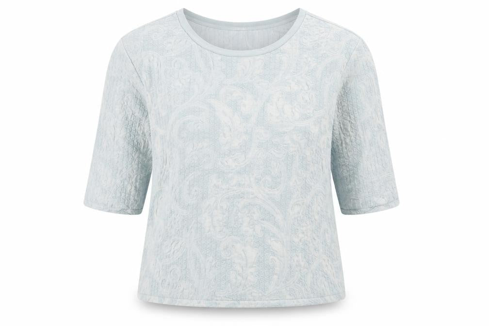 Indigo Womens Green Polyester Basic T-Shirt Size 16 Scoop Neck