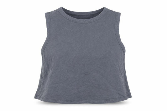 New Look Womens Grey 100% Cotton Cropped T-Shirt Size 16 Boat Neck