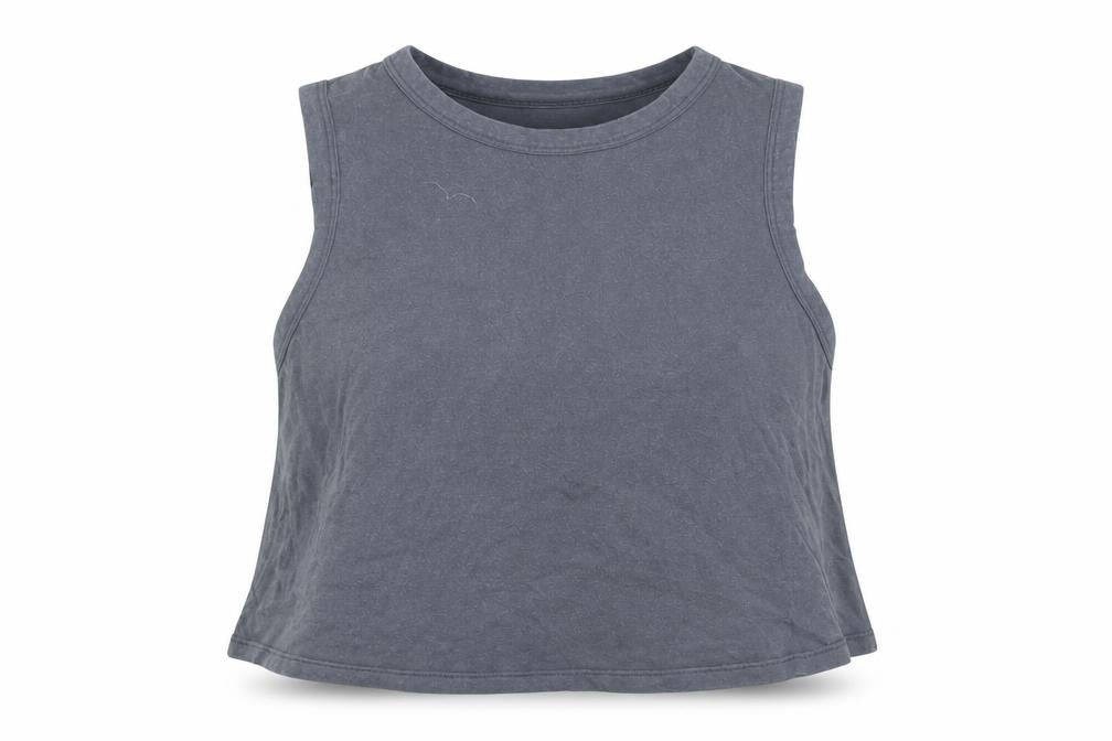 New Look Womens Grey 100% Cotton Cropped T-Shirt Size 16 Boat Neck