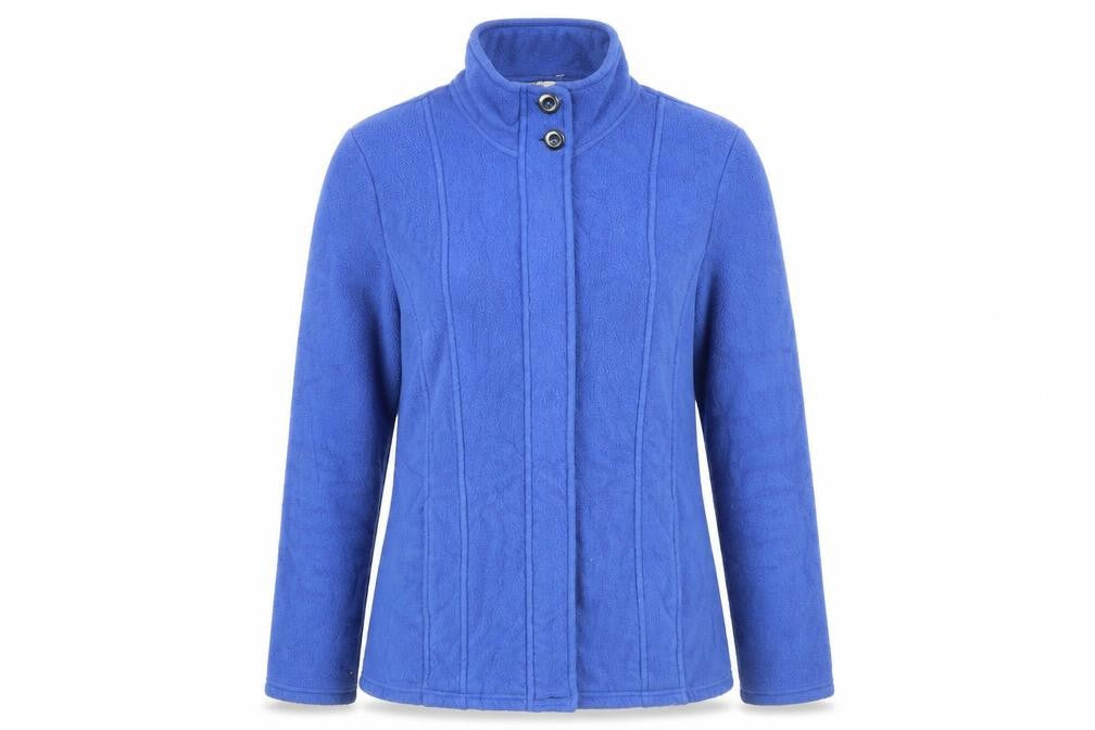 Classic Womens Blue Polyester Full Zip Sweatshirt Size 12 Zip