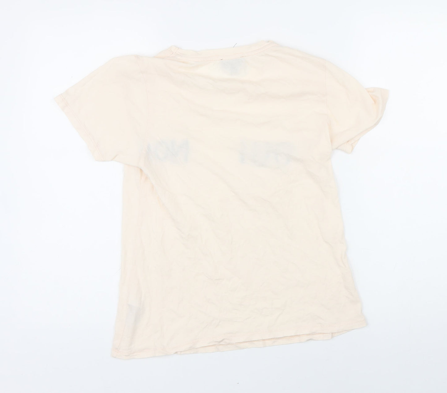 Topshop Womens Pink 100% Cotton Basic T-Shirt Size 8 Round Neck - Oui Non