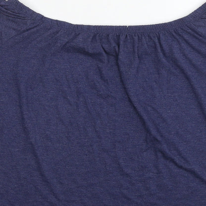 Next Womens Blue Viscose Basic T-Shirt Size 8 Round Neck
