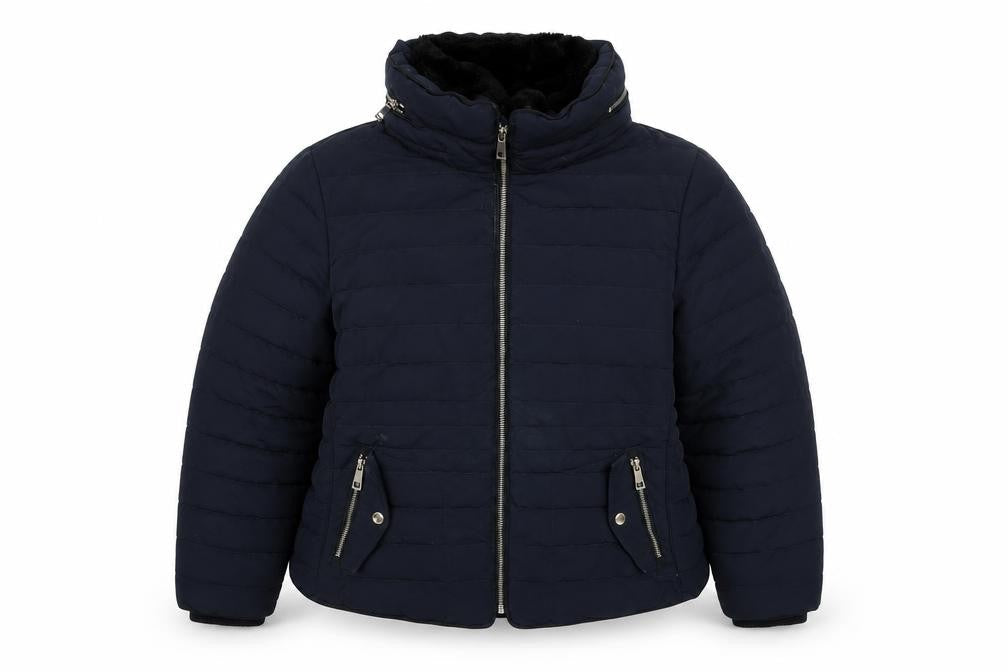 Marks and Spencer Womens Blue Quilted Jacket Size 12 Zip