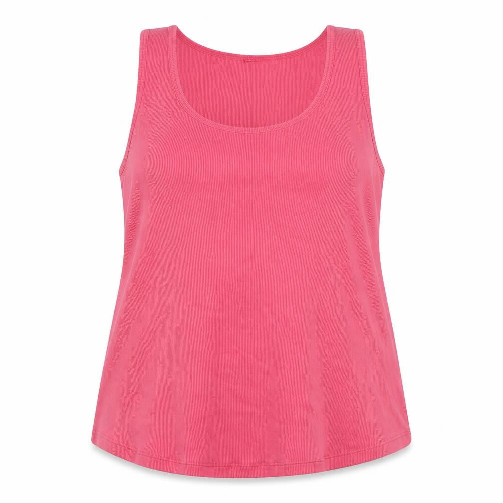 Marks & Spencer Womens Pink Cotton Basic Tank Size 16 Scoop Neck