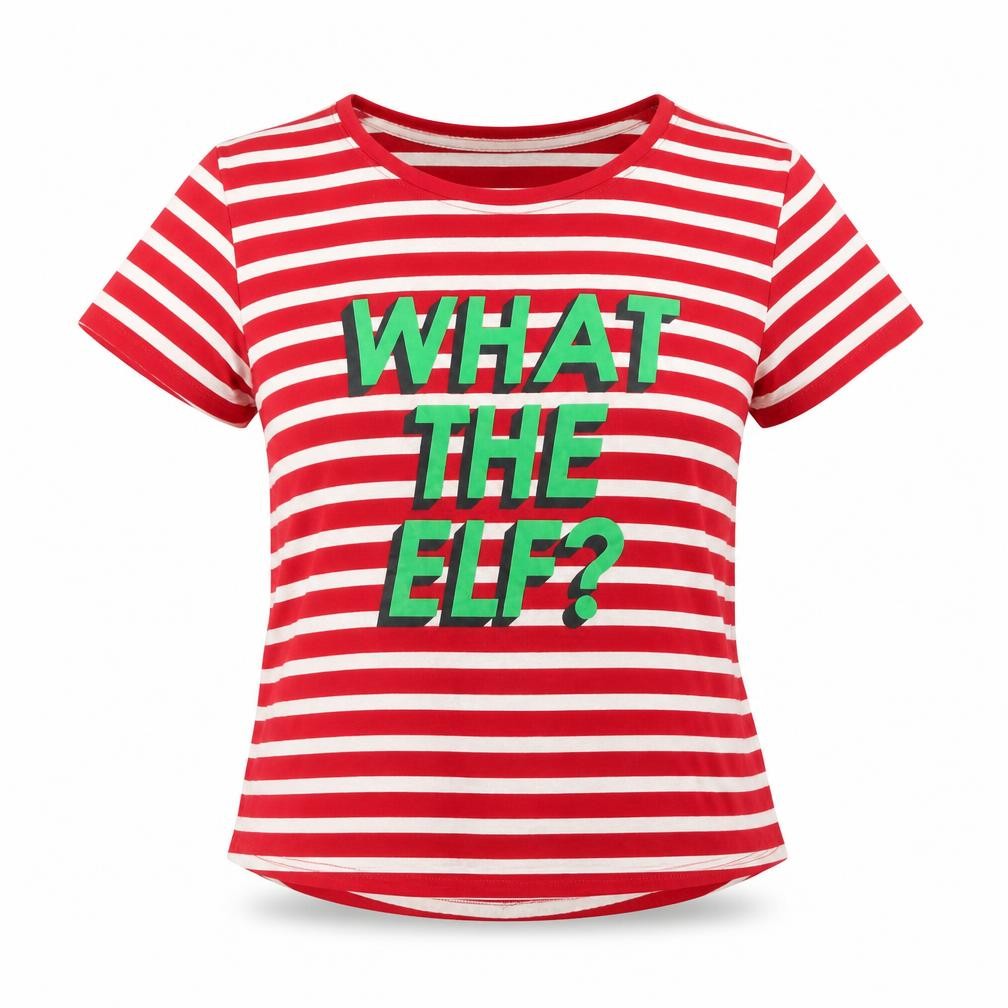 NEXT Womens Red Striped Cotton Basic T-Shirt Size 10 Round Neck - What the elf?