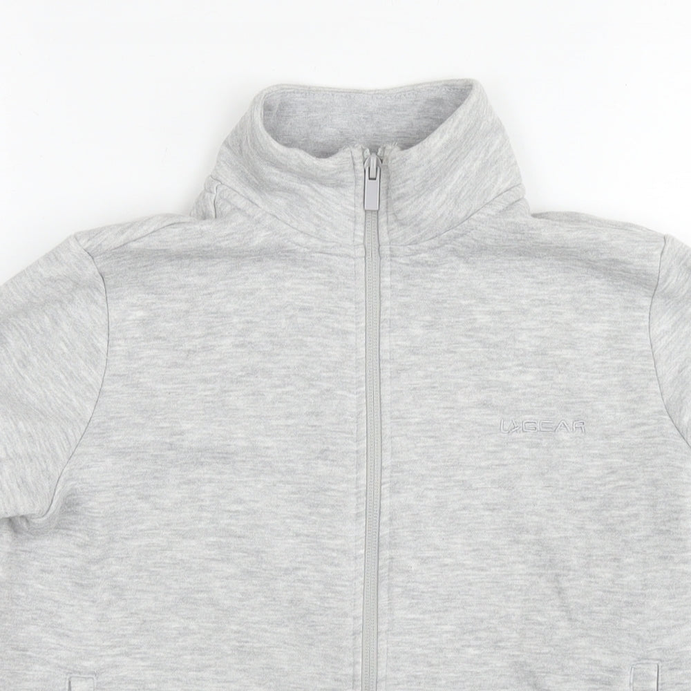 LA Gear Womens Grey Polyester Full Zip Sweatshirt Size 8 Zip