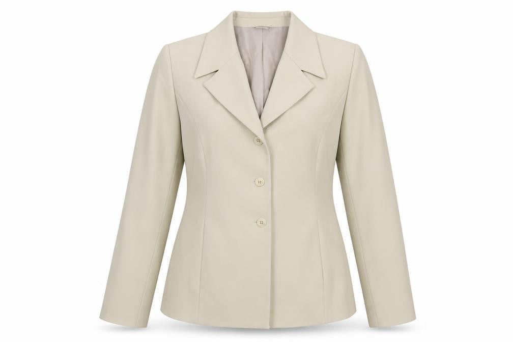 Anne Kanner Womens Beige Jacket Size 14 Button