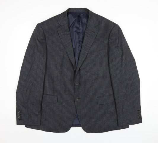 Marks and Spencer Mens Grey Wool Jacket Blazer Size 46 Regular